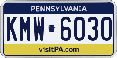PA license plate KMW6030