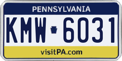 PA license plate KMW6031