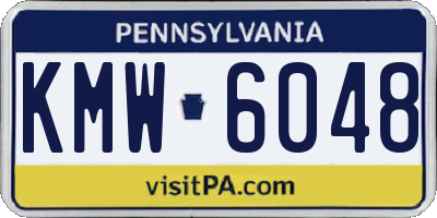 PA license plate KMW6048