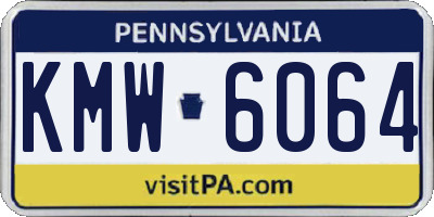 PA license plate KMW6064