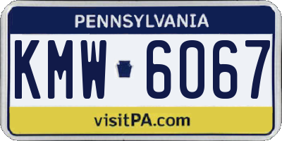 PA license plate KMW6067