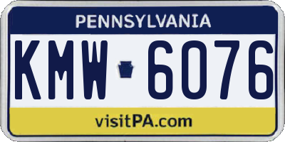 PA license plate KMW6076