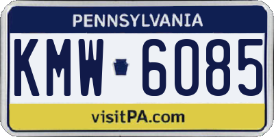 PA license plate KMW6085