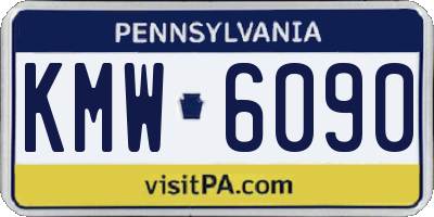 PA license plate KMW6090