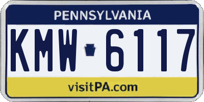 PA license plate KMW6117