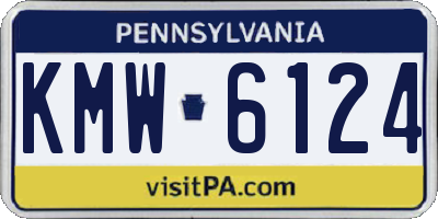 PA license plate KMW6124