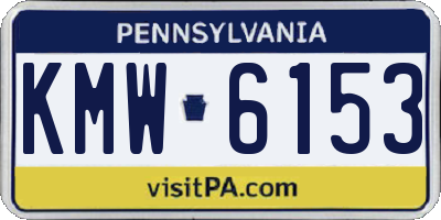 PA license plate KMW6153