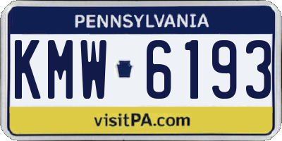 PA license plate KMW6193