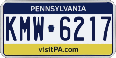 PA license plate KMW6217