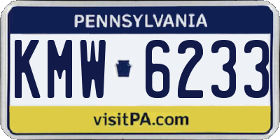 PA license plate KMW6233