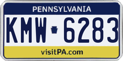 PA license plate KMW6283