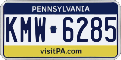 PA license plate KMW6285