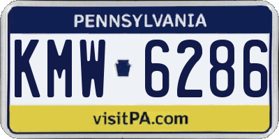 PA license plate KMW6286