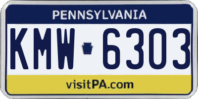 PA license plate KMW6303