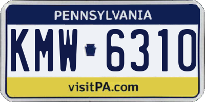 PA license plate KMW6310
