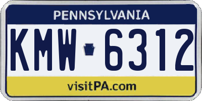 PA license plate KMW6312
