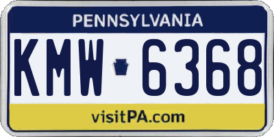 PA license plate KMW6368