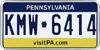 PA license plate KMW6414