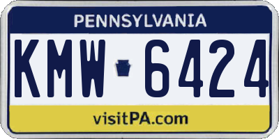 PA license plate KMW6424