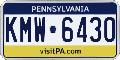 PA license plate KMW6430