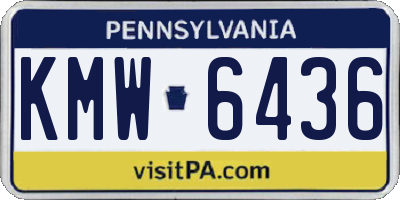 PA license plate KMW6436
