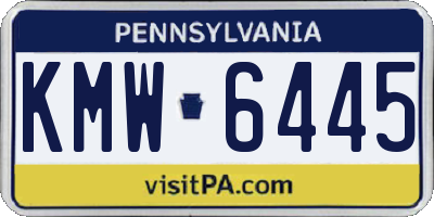 PA license plate KMW6445