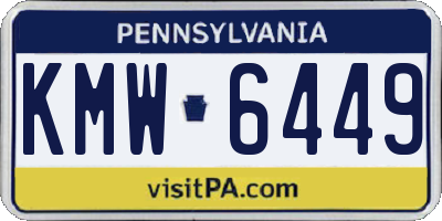 PA license plate KMW6449