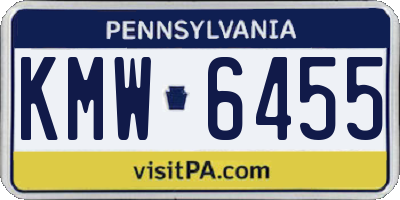 PA license plate KMW6455