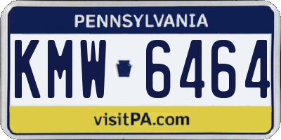 PA license plate KMW6464