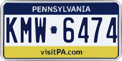 PA license plate KMW6474