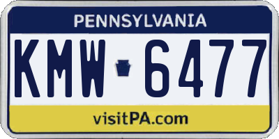 PA license plate KMW6477