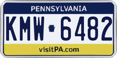 PA license plate KMW6482