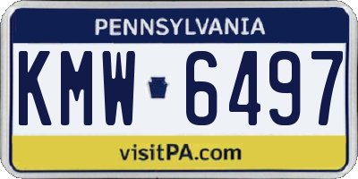 PA license plate KMW6497