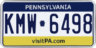 PA license plate KMW6498