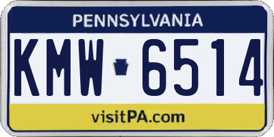 PA license plate KMW6514