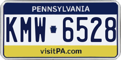 PA license plate KMW6528