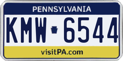 PA license plate KMW6544