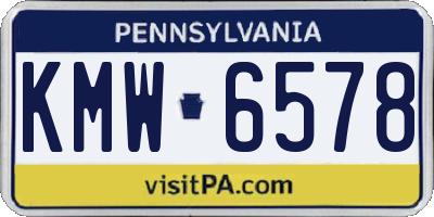 PA license plate KMW6578