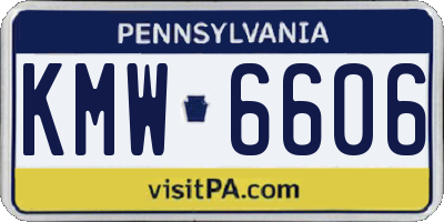 PA license plate KMW6606