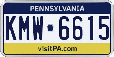 PA license plate KMW6615