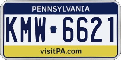 PA license plate KMW6621