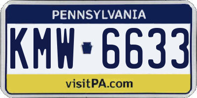 PA license plate KMW6633