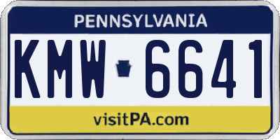 PA license plate KMW6641