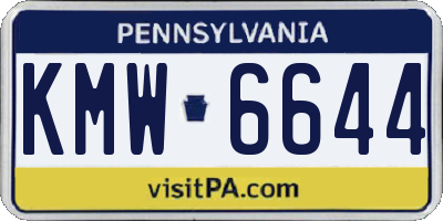 PA license plate KMW6644