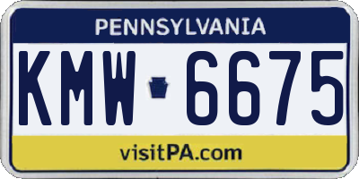 PA license plate KMW6675