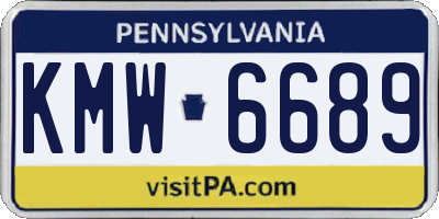 PA license plate KMW6689