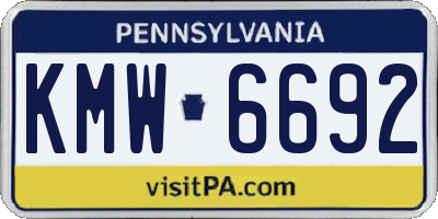 PA license plate KMW6692