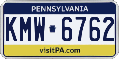 PA license plate KMW6762