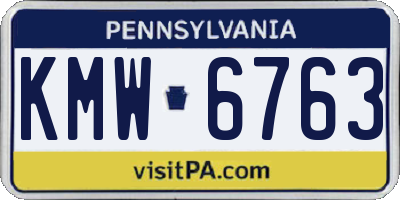 PA license plate KMW6763