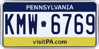 PA license plate KMW6769